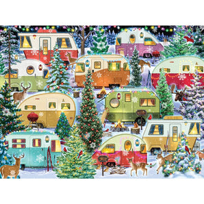 Colorful Christmas Campers Jigsaw Puzzle