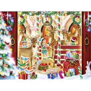 Santas Reindeer Stable Jigsaw Puzzle