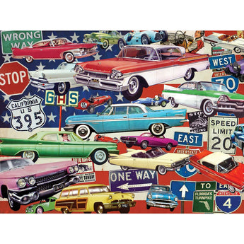 Nostalgic Us Cars Jigsaw Puzzle
