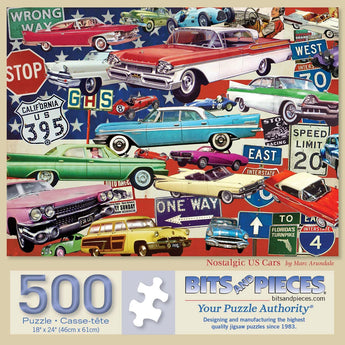 Nostalgic Us Cars Jigsaw Puzzle