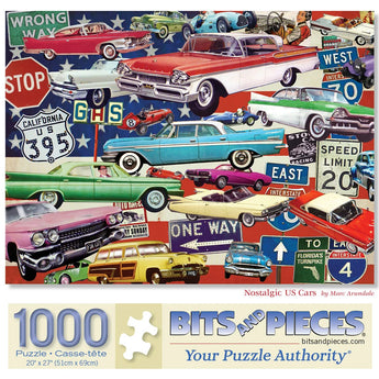 Nostalgic Us Cars Jigsaw Puzzle