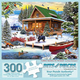 Cabin Sunset In Winter Jigsaw Puzzle