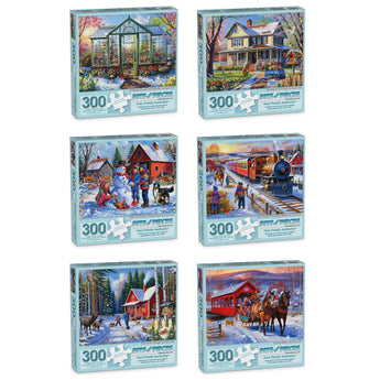 Set of 6: Winter Jigsaw Puzzle by Oleg Gavrilov | Bits and Pieces