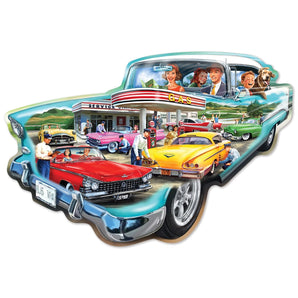 Retro Roadside Shaped Jigsaw Puzzle
