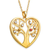 Customizable Tree of Life Birthstone Necklace-Gold Plated