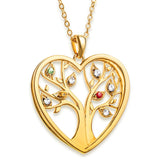 Customizable Tree of Life Birthstone Necklace-Gold Plated