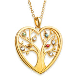 Customizable Tree of Life Birthstone Necklace-Gold Plated