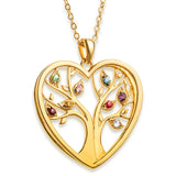 Customizable Tree of Life Birthstone Necklace-Gold Plated