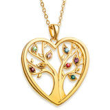 Customizable Tree of Life Birthstone Necklace-Gold Plated