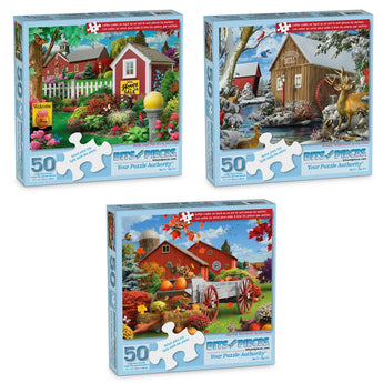 Set of 3 Alan Giana Jigsaw Puzzles