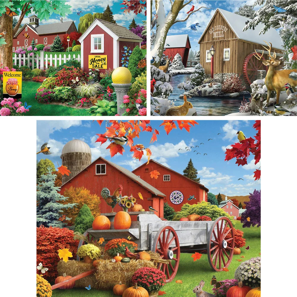 Set of 3 Alan Giana Jigsaw Puzzles