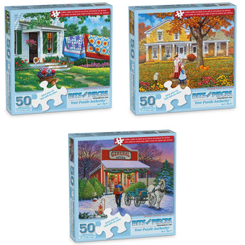Set of 3 John Sloane Jigsaw Puzzles