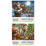 Set of 2: Magical Christmas Eve 1000 Piece Jigsaw Puzzles