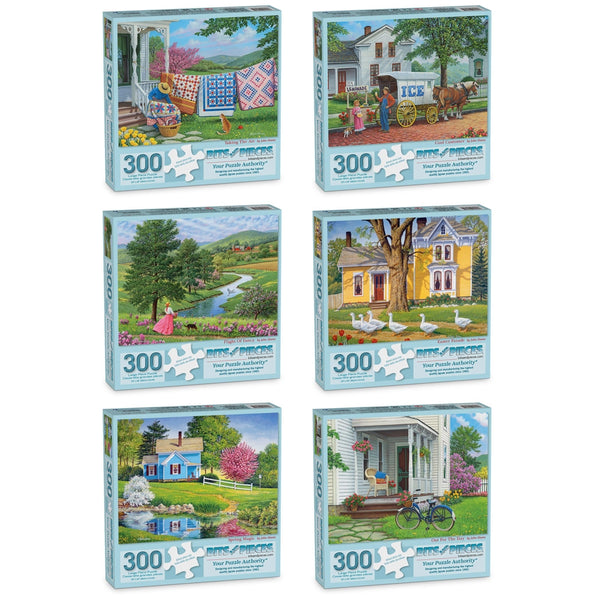 Set of 6: Days of Simpler Times Jigsaw Puzzles | Bits and Pieces