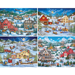 Set of 4 Bonnie White Jigsaw Puzzles
