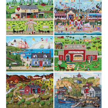 Set Of 6: Heartland Americana Jigsaw Puzzles | Bits and Pieces