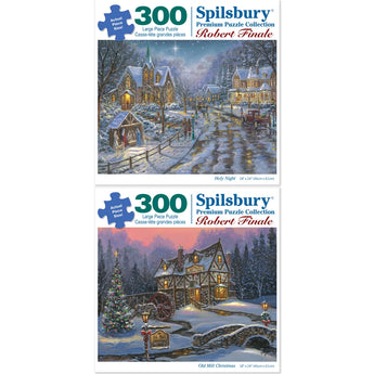Set of 2 Peaceful Christmas Evenings Jigsaw Puzzle by Robert Finale