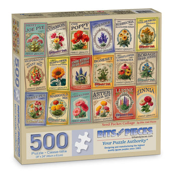 flower seed packet puzzle Seed Packet Collage Jigsaw Puzzle - 300 Large Piece