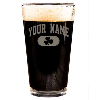 Personalized Irish Varsity Clear Pint Glass