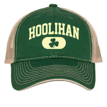 Personalized Irish Varsity  Dark Green Khaki Embroidered Trucker Hat