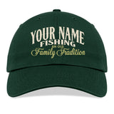 Personalized Fishing Family Tradition Adjustable Embroidered Hat