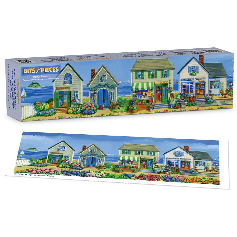 Surfside Village Panoramic Jigsaw Puzzle | Bits and Pieces Surfside Village Panoramic Jigsaw Puzzle | Bits and Pieces