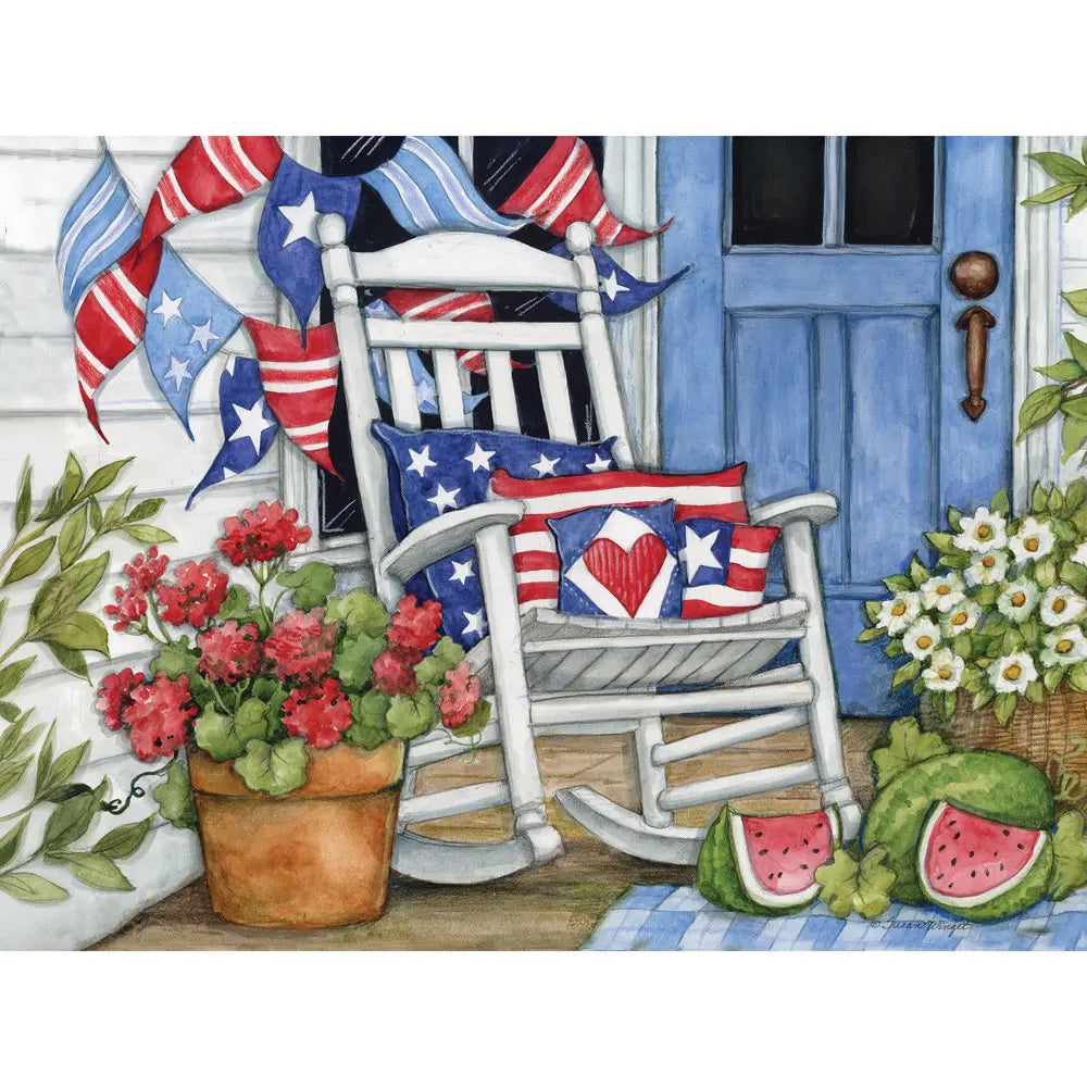 八丈3番　CHASE&Bite Puzzle PZ-511MS Patriotic Front Porch Jigsaw Puzzle | Bits and Pieces