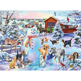 1000 pieces jigsaw puzzle gallop in the snow used and unchecked